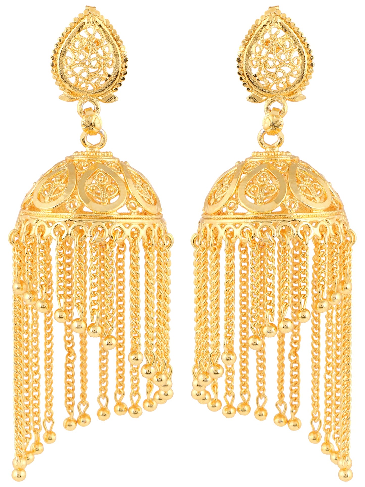 Traditional Gold Designer Jhumki Earrings (SJ_655)