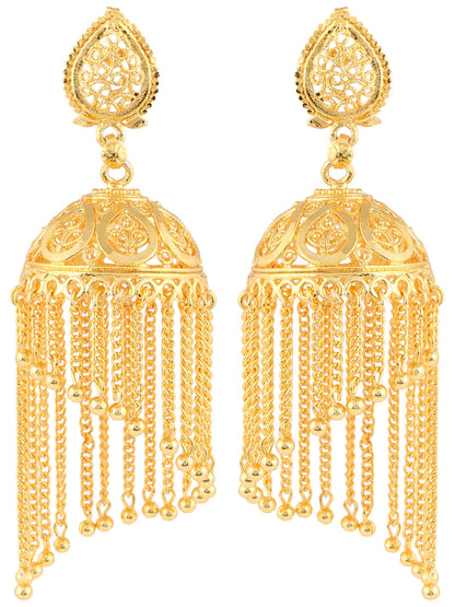 Traditional Gold Designer Jhumki Earrings (SJ_655)