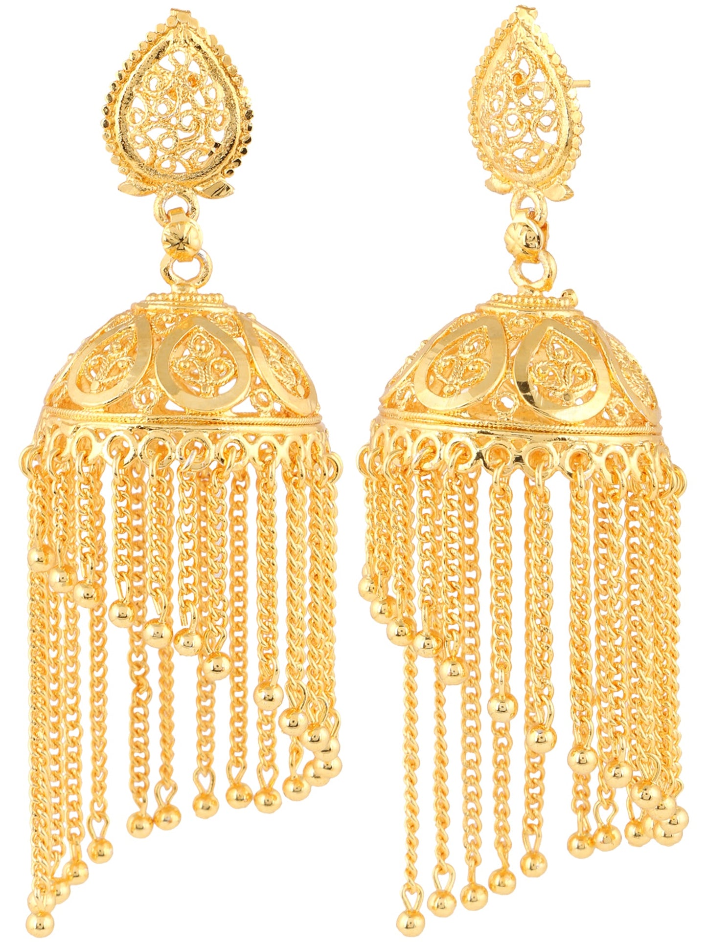 Traditional Gold Designer Jhumki Earrings (SJ_655)