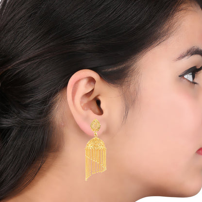 Traditional Gold Designer Jhumki Earrings (SJ_655)