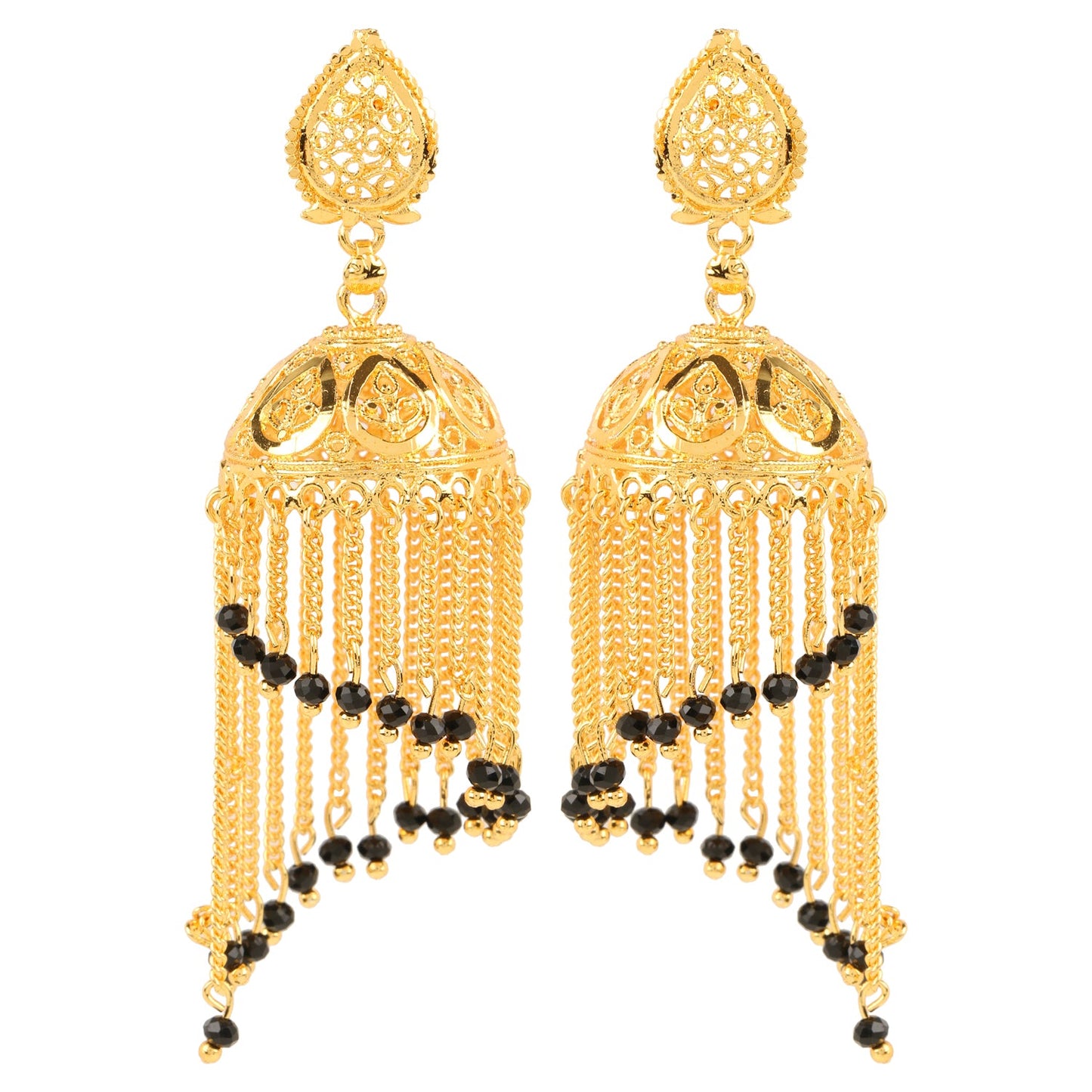 Traditional Gold Designer Jhumki Earrings (SJ_656)