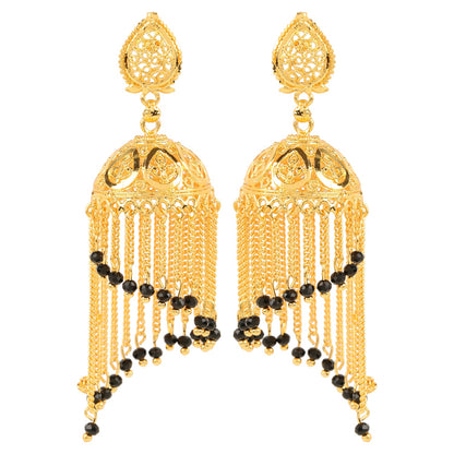 Traditional Gold Designer Jhumki Earrings (SJ_656)