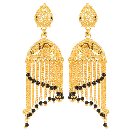 Traditional Gold Designer Jhumki Earrings (SJ_656)