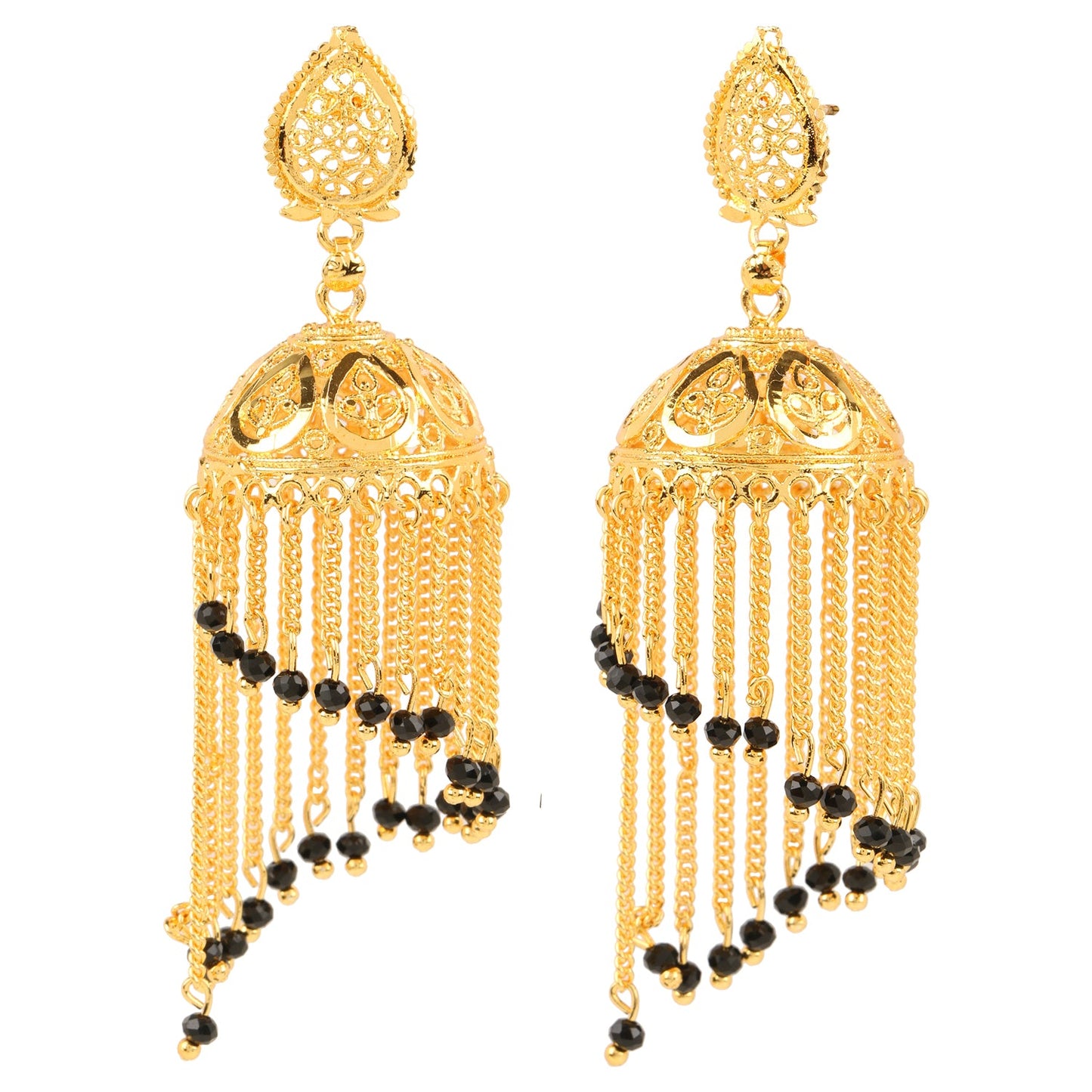 Traditional Gold Designer Jhumki Earrings (SJ_656)