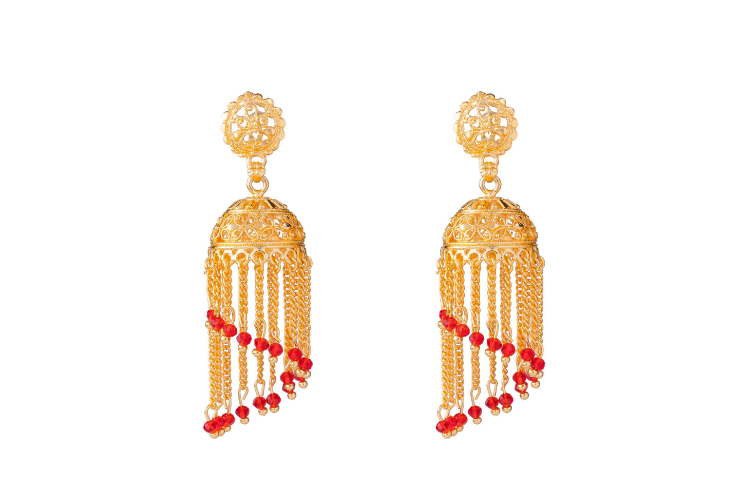 Traditional Gold Designer Jhumki Earrings (SJ_657)