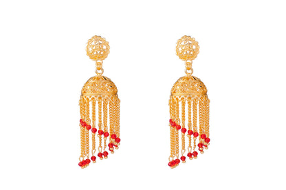 Traditional Gold Designer Jhumki Earrings (SJ_657)