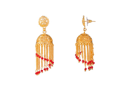 Traditional Gold Designer Jhumki Earrings (SJ_657)