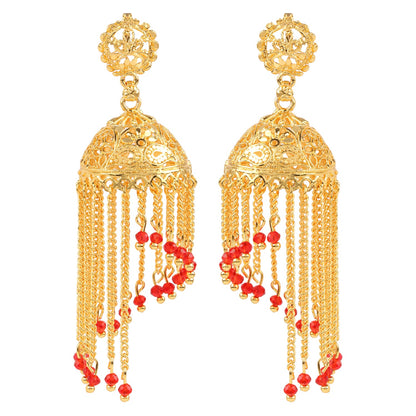 Traditional Gold Designer Jhumki Earrings (SJ_658)