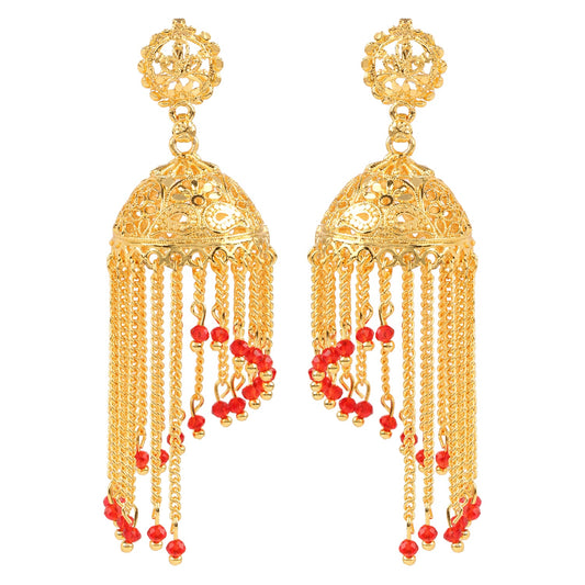 Traditional Gold Designer Jhumki Earrings (SJ_658)