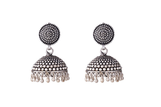 Antique Silver Jhumki Earrings (SJ_663)