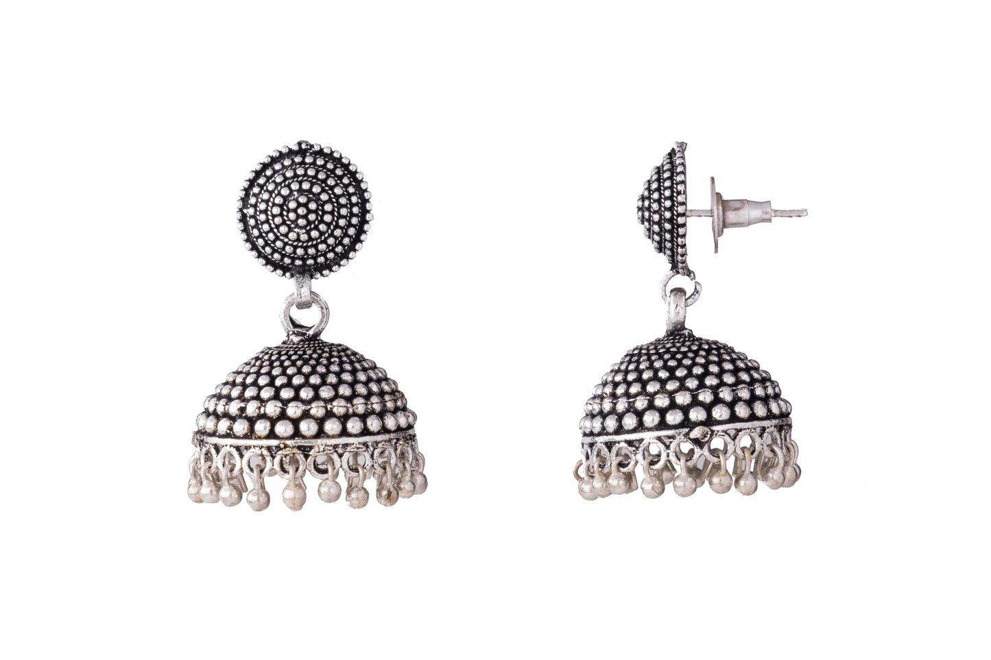 Antique Silver Jhumki Earrings (SJ_663)