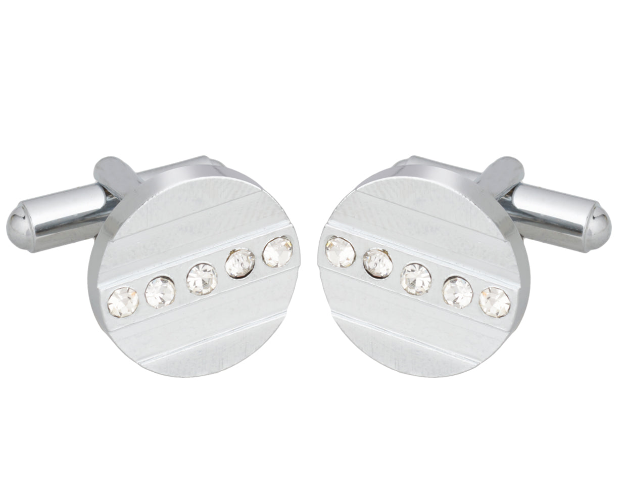 Rhodium Plated Designer Cufflinks For Mens (SJ_7001)