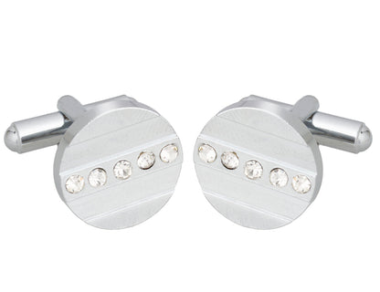 Rhodium Plated Designer Cufflinks For Mens (SJ_7001)