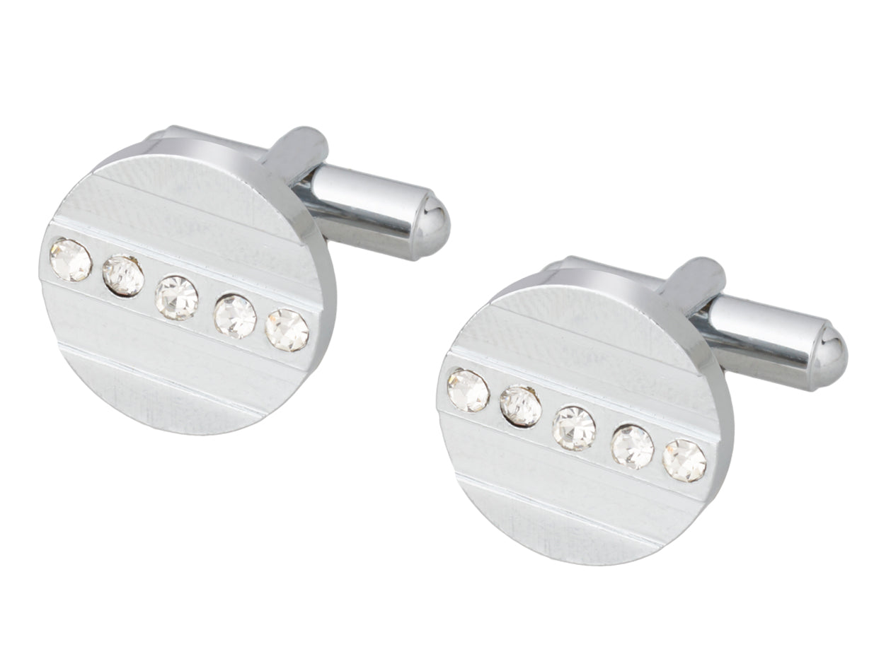 Rhodium Plated Designer Cufflinks For Mens (SJ_7001)