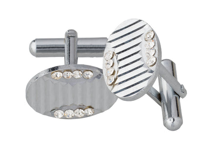 Rhodium Plated Designer Cufflinks For Mens (SJ_7004)