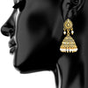 24K Antique Gold Jhumki Earring with Pearls (SJ_700)