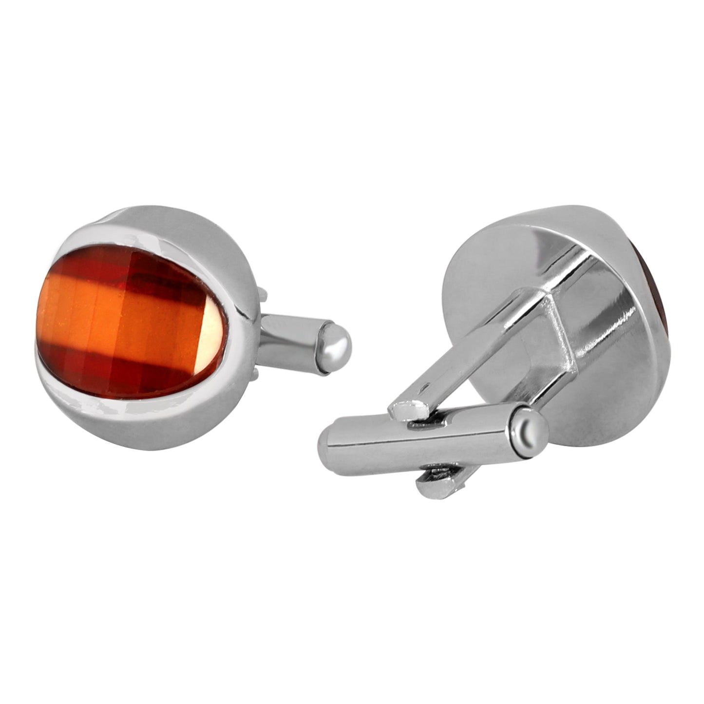 Shining Jewel Rhodium Plated Designer Cufflinks For Men (SJ_7027)