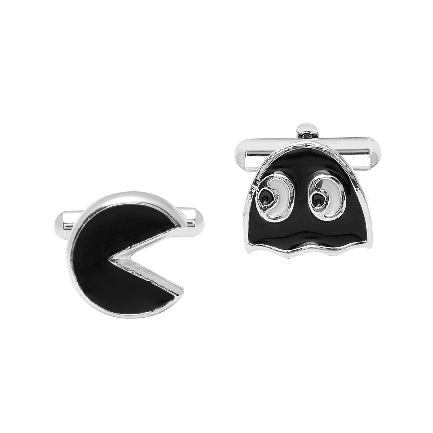 925 Silver Plated Pac-man Fancy Cufflinks For Men (SJ_7029) - Shining Jewel