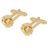 24K Gold Plated Classic Knot Design Cufflinks For Men (SJ_7034) - Shining Jewel