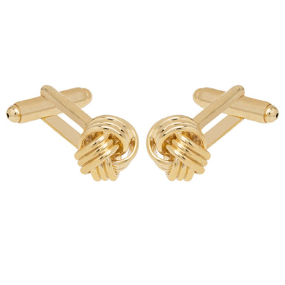 24K Gold Plated Classic Knot Design Cufflinks For Men (SJ_7034)