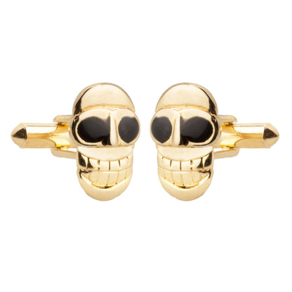 Gold Plated Funky & Stylish Skull Design Cufflinks For Men (SJ_7036)