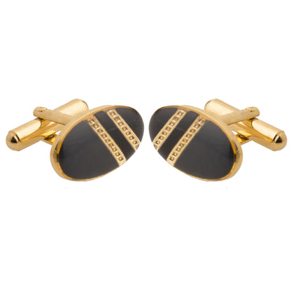 24K Gold Plated Designer Cufflinks For Men (SJ_7038) - Shining Jewel