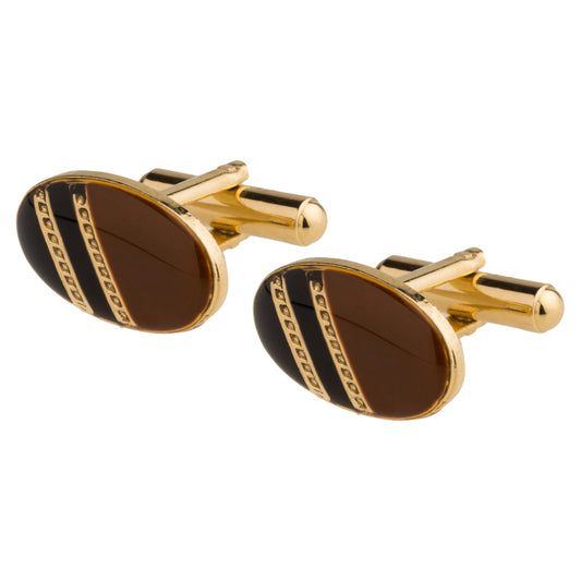 24K Gold Plated Designer Cufflinks For Men (SJ_7040)