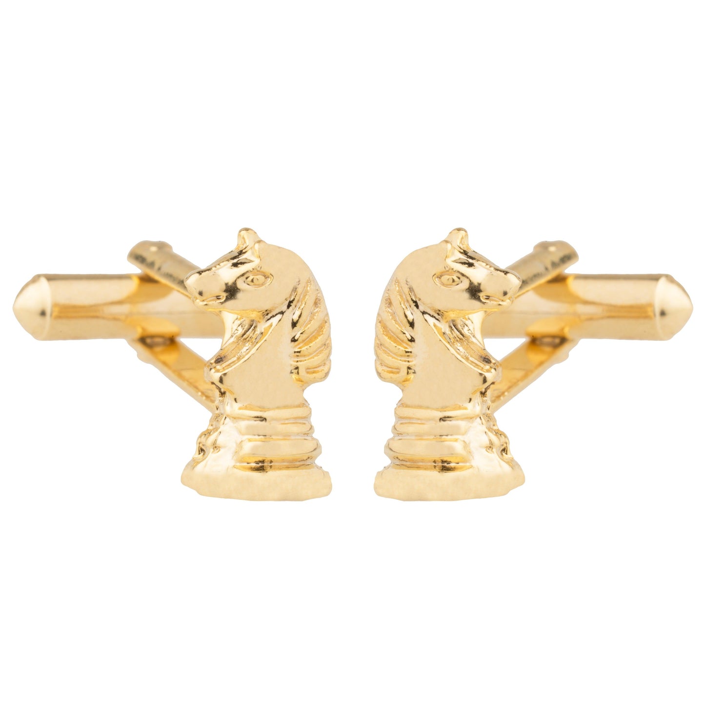 Gold Plated Chessboard Horse Design Fancy Cufflinks For Men (SJ_7047) - Shining Jewel