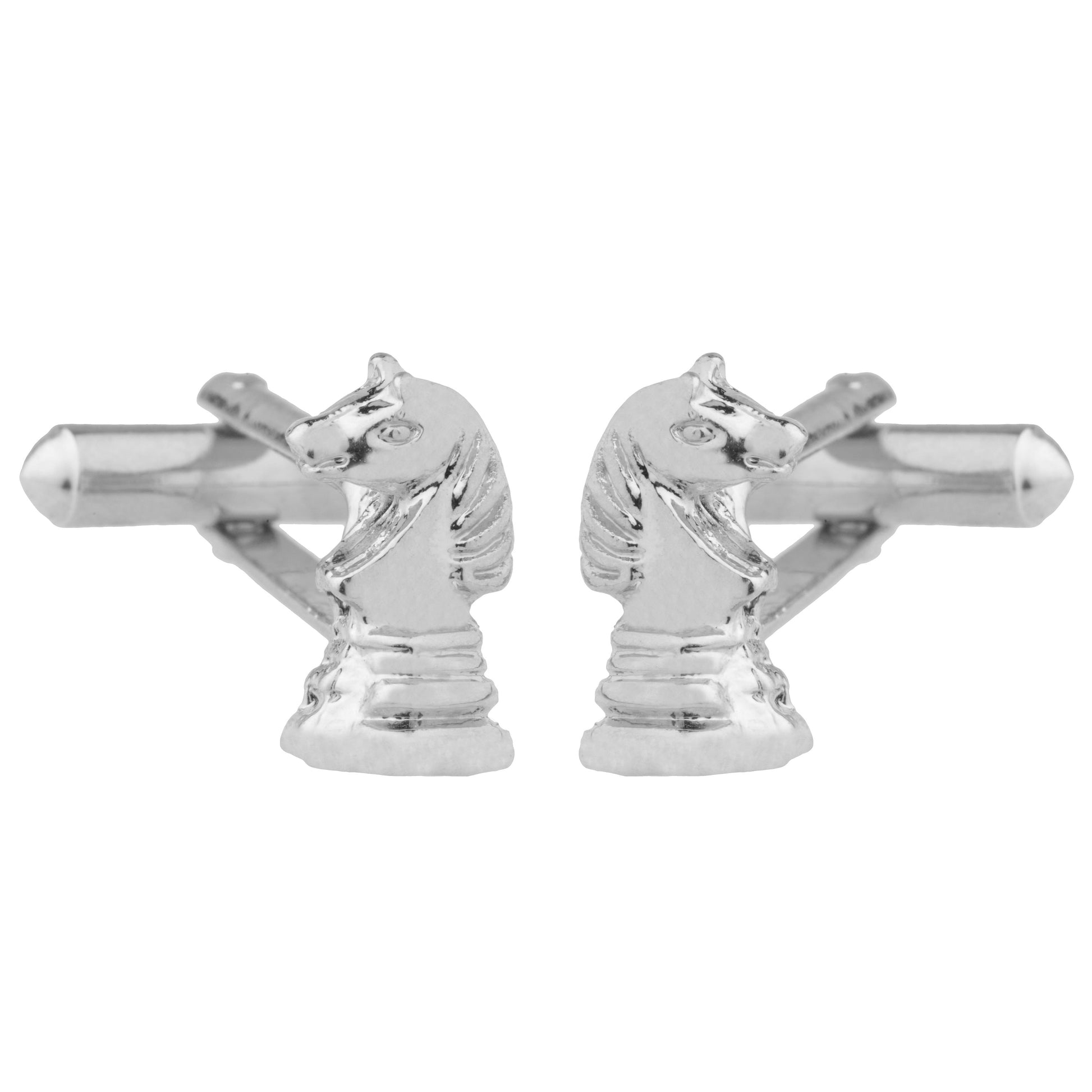 925 Silver Plated Chessboard Horse Design Fancy Cufflinks For Men (SJ_7048) - Shining Jewel