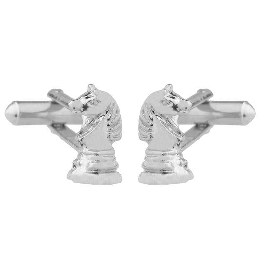 925 Silver Plated Chessboard Horse Design Fancy Cufflinks For Men (SJ_7048) - Shining Jewel