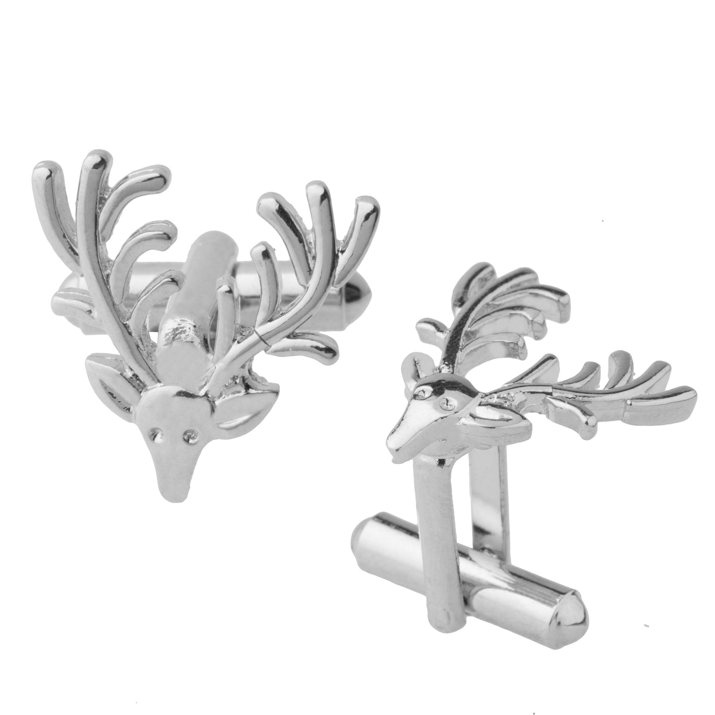 925 Silver Plated Stag Design Fancy Cufflinks For Men (SJ_7049)