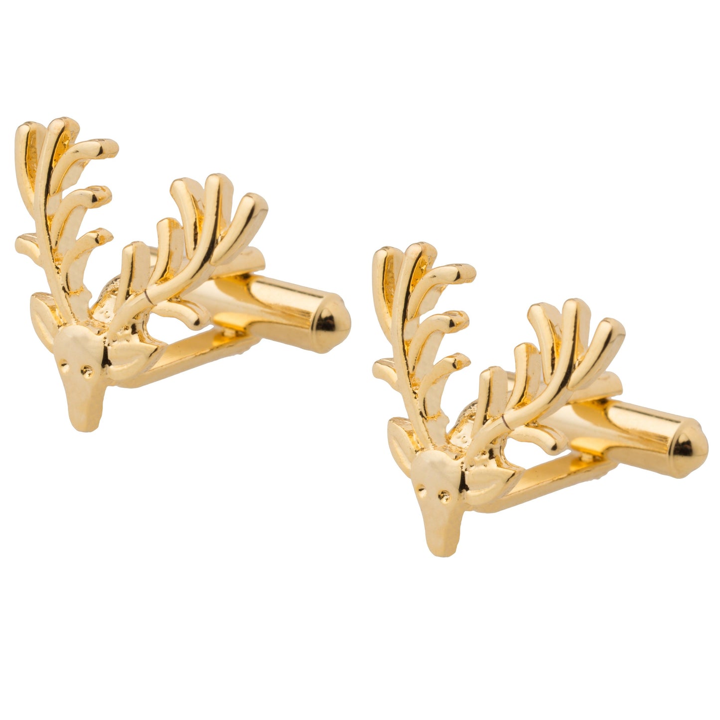 Gold Plated Stag Design Fancy Cufflinks For Men (SJ_7050)
