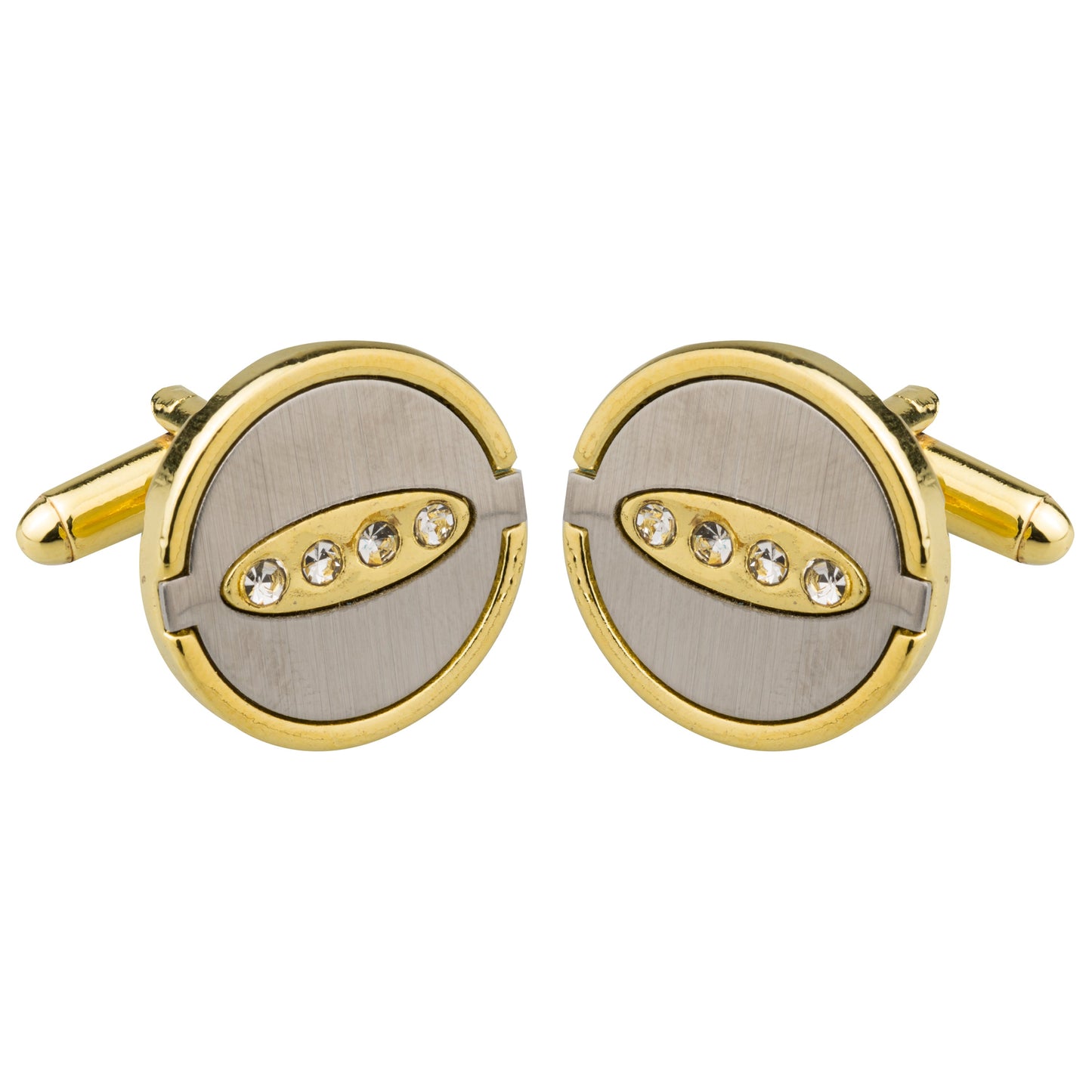 Two Tone Plated Gold & Silver Designer Cufflinks for Men (SJ_7059)