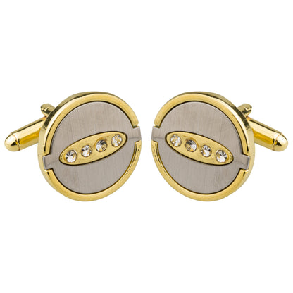 Two Tone Plated Gold & Silver Designer Cufflinks for Men (SJ_7059)