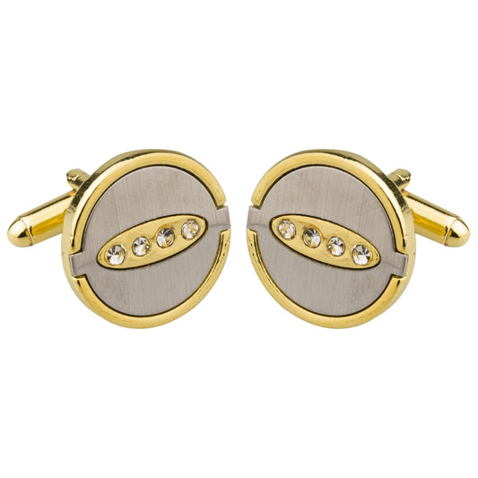 Two Tone Plated Gold & Silver Designer Cufflinks for Men (SJ_7059)