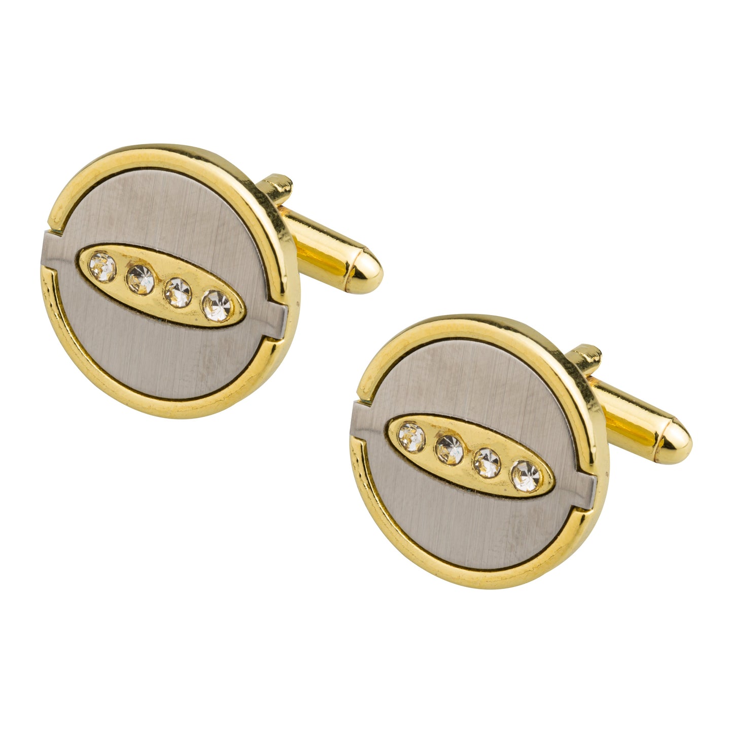 Two Tone Plated Gold & Silver Designer Cufflinks for Men (SJ_7059)