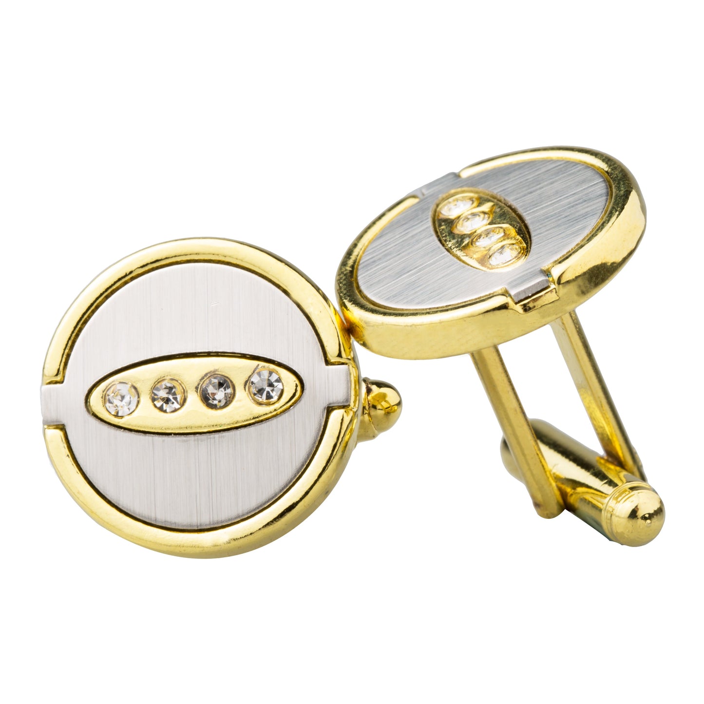 Two Tone Plated Gold & Silver Designer Cufflinks for Men (SJ_7059)