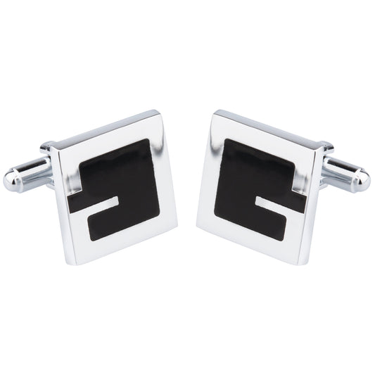 Chrome Silver Plated Designer Cufflinks for Men (SJ_7060)