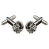 Gun Metal Plated Knot Cufflinks For Men (SJ_7064) - Shining Jewel