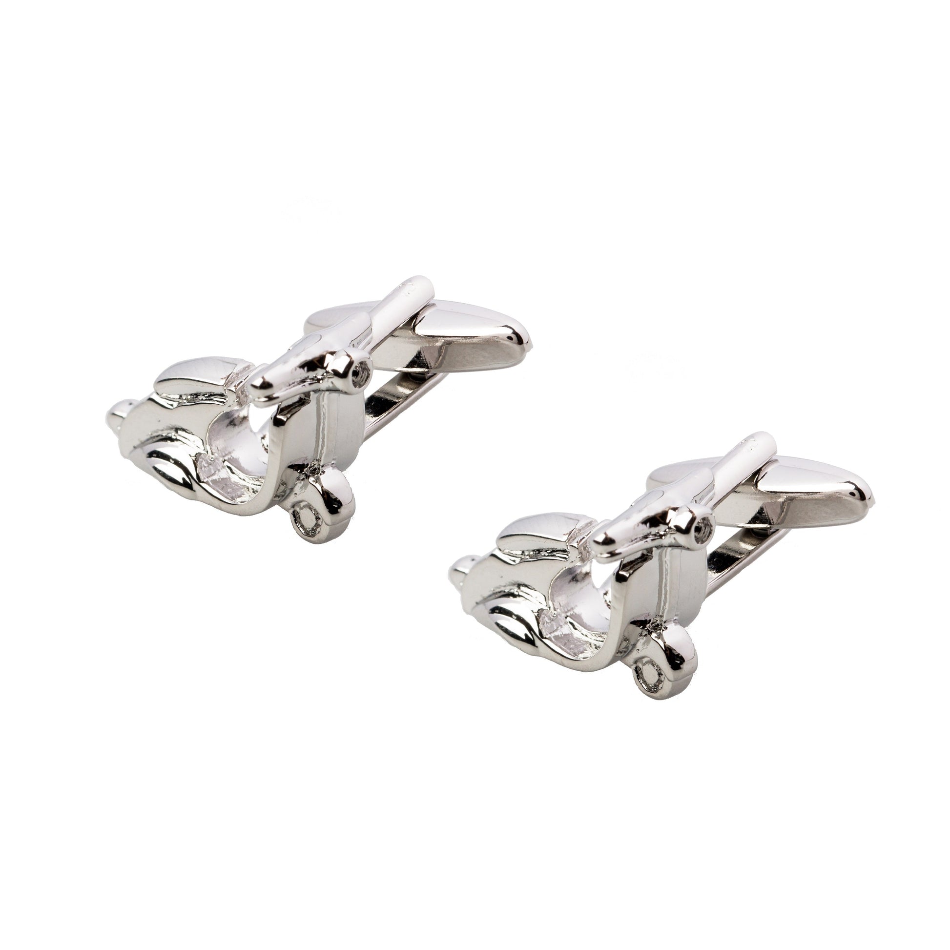 925 Silver Plated Scooter Design Fancy Cufflinks For Men (SJ_7068) - Shining Jewel