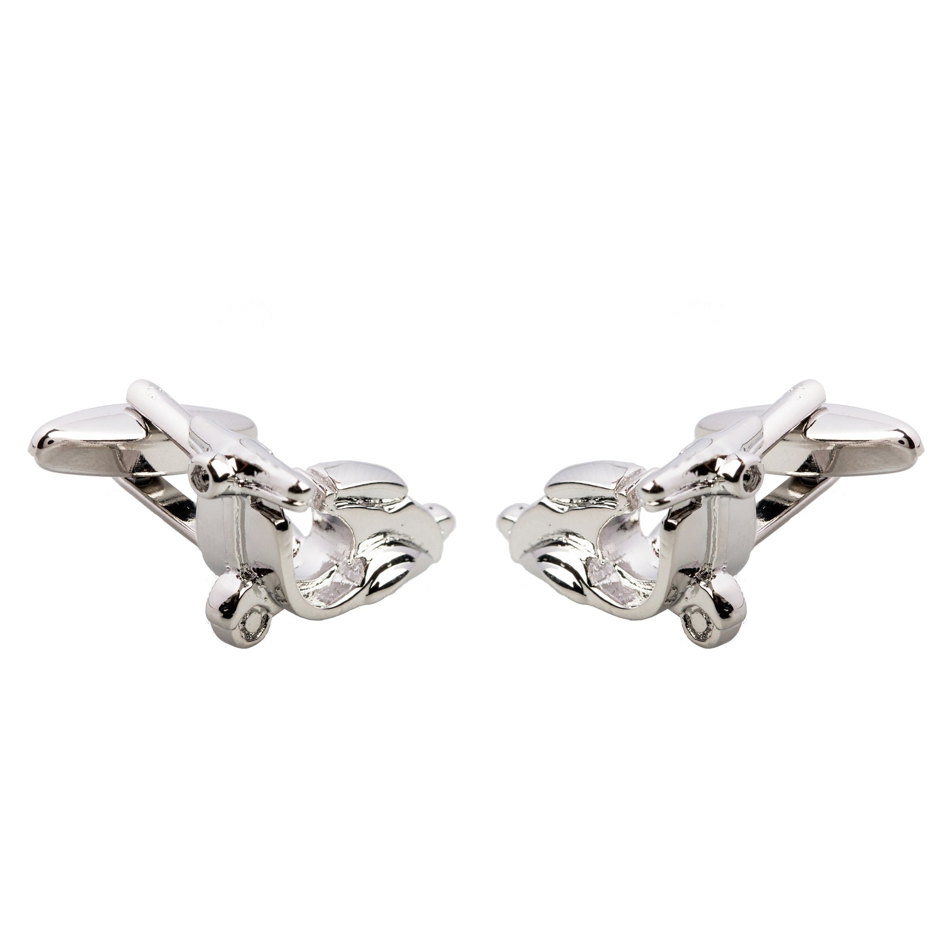 925 Silver Plated Scooter Design Fancy Cufflinks For Men (SJ_7068) - Shining Jewel