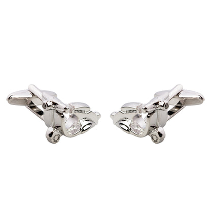 925 Silver Plated Scooter Design Fancy Cufflinks For Men (SJ_7068) - Shining Jewel