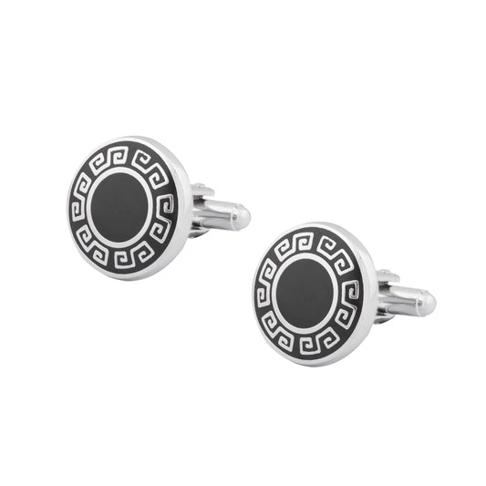 Chrome Silver Plated Designer Cufflinks for Men (SJ_7077) - Shining Jewel