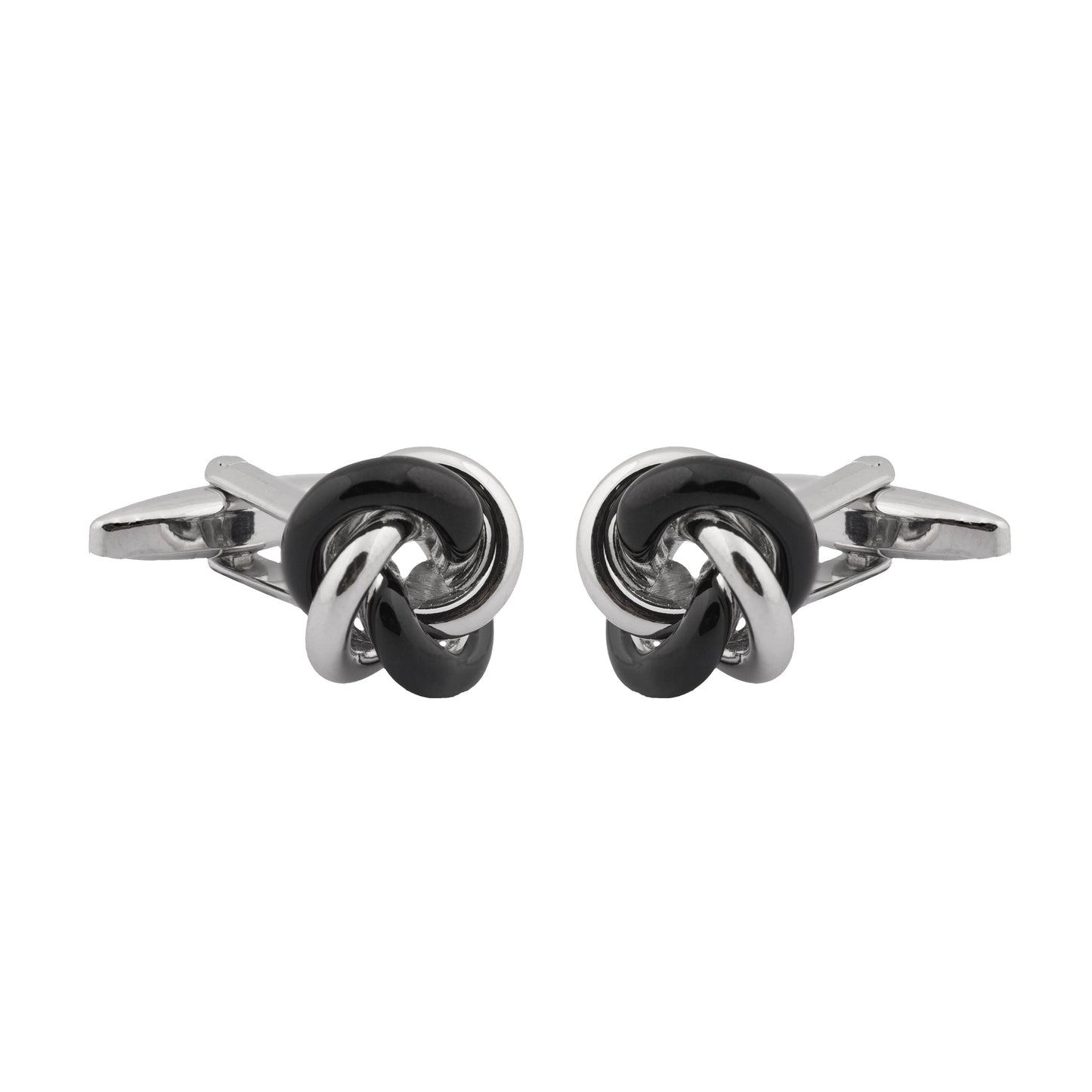 925 Silver Plated Classic Knot Design Cufflinks For Men (SJ_7082) - Shining Jewel