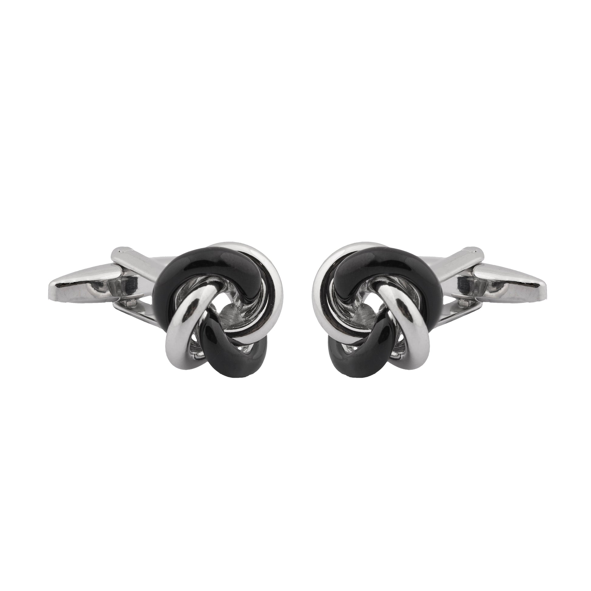 925 Silver Plated Classic Knot Design Cufflinks For Men (SJ_7082) - Shining Jewel