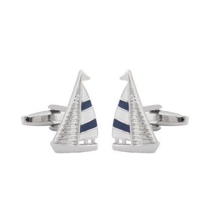 Funky & Stylish Cufflinks for Men - Sail Boat Design (SJ_7083) - Shining Jewel