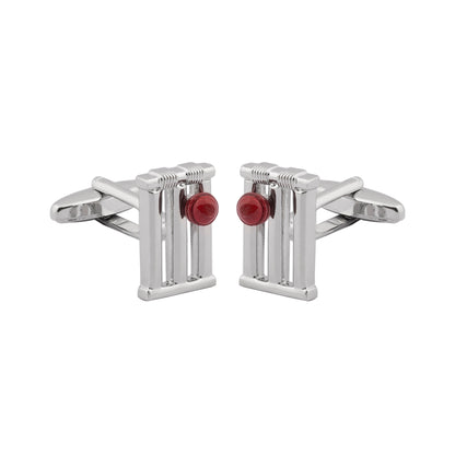 Funky & Stylish Cufflinks for Men - Cricket Stump Design (SJ_7084) - Shining Jewel