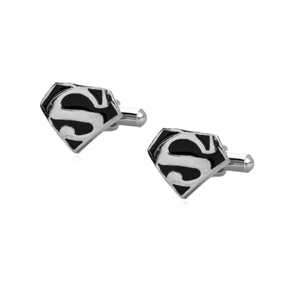 925 Silver Plated Super Hero Super Man Design Fancy Cufflinks For Men (SJ_7091) - Shining Jewel