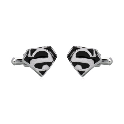 925 Silver Plated Super Hero Super Man Design Fancy Cufflinks For Men (SJ_7091) - Shining Jewel