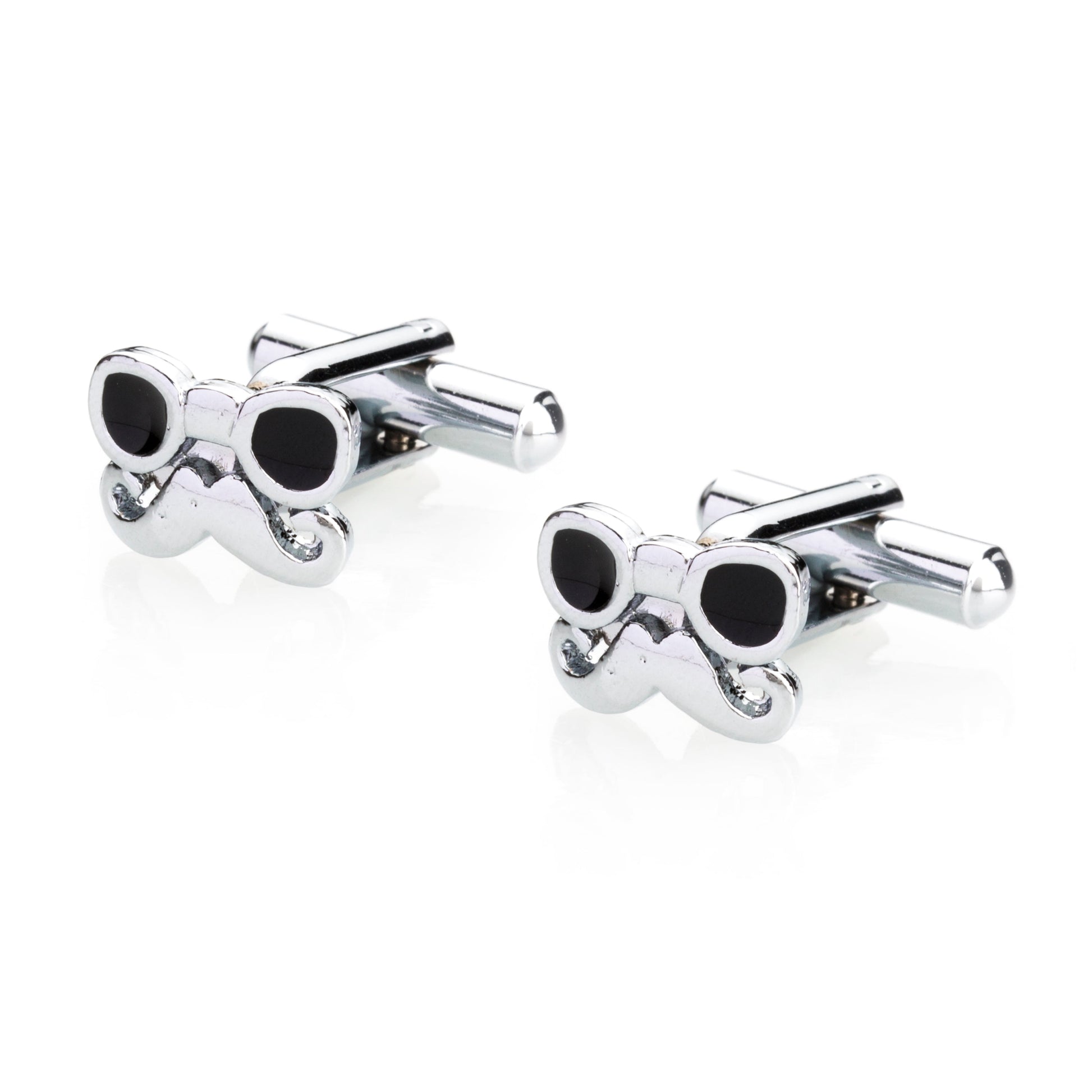 Chrome Plated Sunglass & Moustache Stylish Cufflinks for Men (SJ_7094) - Shining Jewel